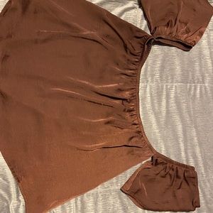 Burnt Orange Off the Shoulder Shirt